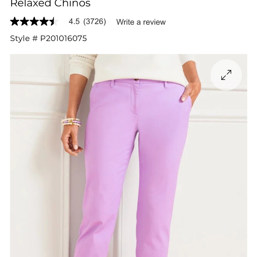 Talbots Wisteria Purple Relaxed Chinos